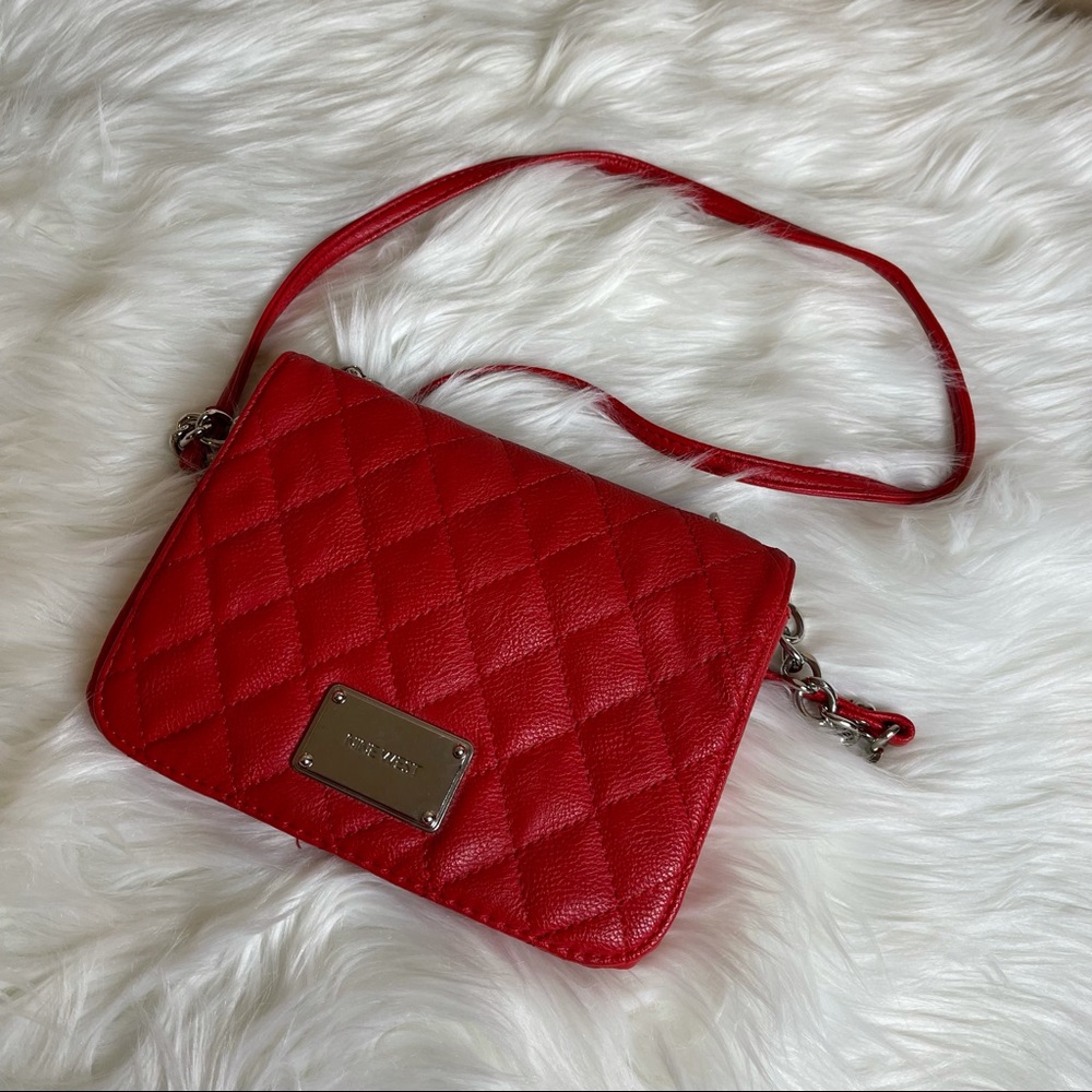 NINE WEST small quilted crossbody bag coral